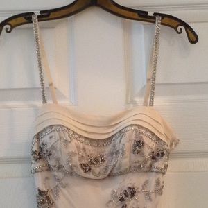 Long Ivory Sequin Formal Dress